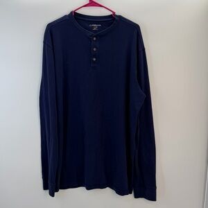 Croft & Barrow Men's Dark Blue Long Sleeve Henley